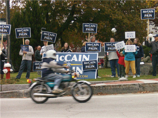 Our Rally for McCain/Palin held on October 25th, 2008 on the Milford Town Common, known locally as "the oval".