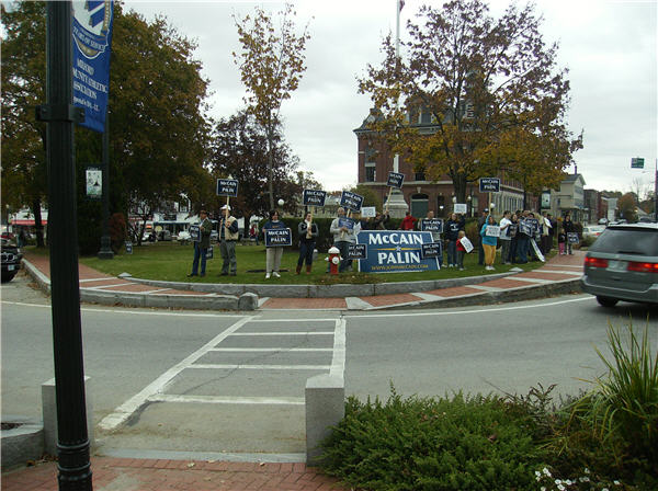 Our Rally for McCain/Palin held on October 25th, 2008 on the Milford Town Common, known locally as "the oval".